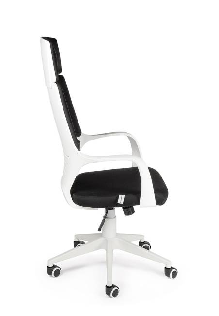 Кресло офисное / IQ / (white+black) белый пластик / черная ткань