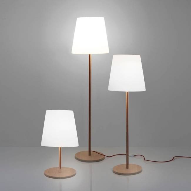 Торшер пластиковый Ali Baba Wood Lighting белый Ø430х1700 мм