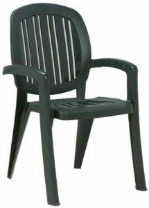 Кресло CRETA (цвет зеленый, монолитное) из пластика (пластиковая мебель)