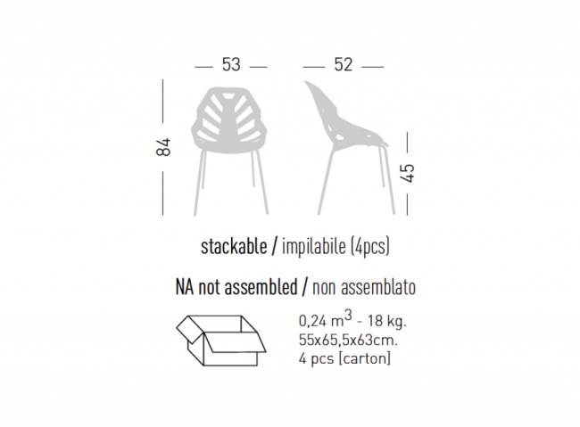 Стул пластиковый Ninja NA 530х520х840 мм