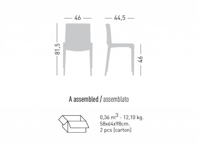 Стул с обивкой Dress Clipperton 460х445х815 мм