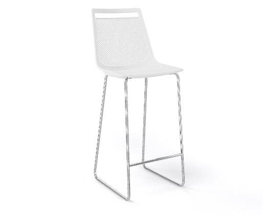 Стул пластиковый полубарный Akami ST 66 белый 500х550х1030 мм