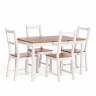 Обеденный комплект Соната (стол + 4 стула) / Sonata dining set массив сосны, стол: 120х75х73см  стул :41х50х95см, антик/белый антик/белый массив сосны