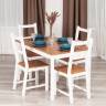 Обеденный комплект Соната (стол + 4 стула) / Sonata dining set массив сосны, стол: 120х75х73см  стул :41х50х95см, антик/белый антик/белый массив сосны