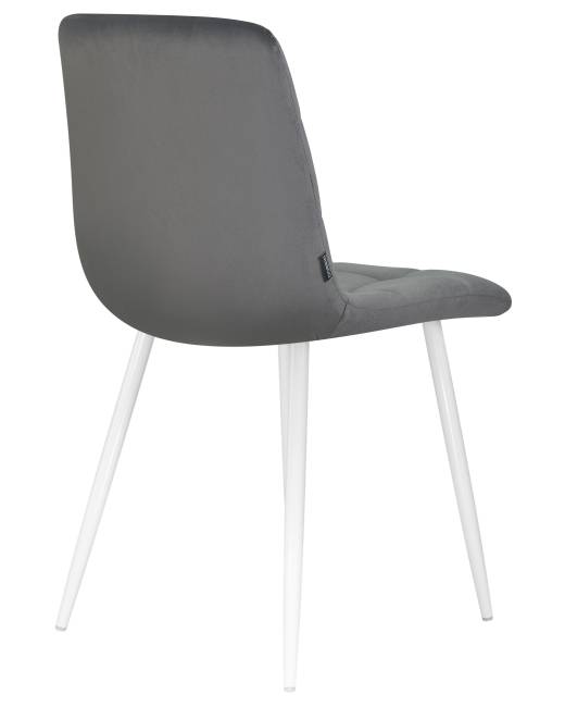 Стул обеденный DOBRIN ALEX, белые ножки, темно-серый велюр V108-91