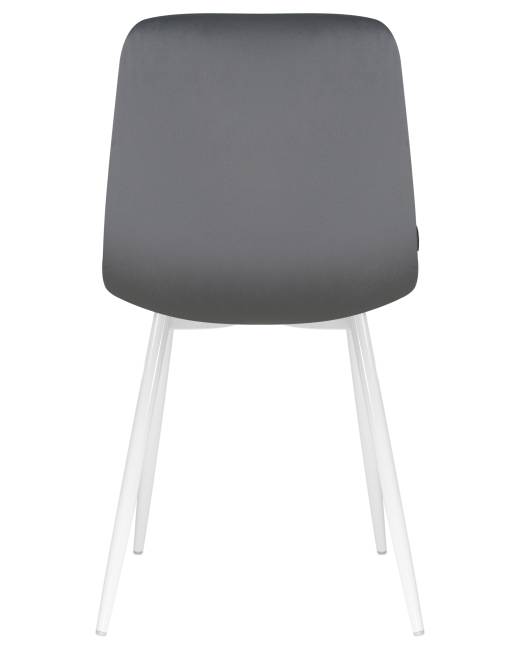 Стул обеденный DOBRIN ALEX, белые ножки, темно-серый велюр V108-91