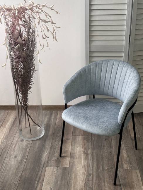 Стул ГЕММА, цвет RAIN 13 blue, велюр / черный каркас М-City Стул ГЕММА, цвет RAIN 13 blue, велюр / черный каркас М-City