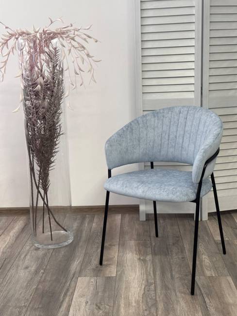 Стул ГЕММА, цвет RAIN 13 blue, велюр / черный каркас М-City Стул ГЕММА, цвет RAIN 13 blue, велюр / черный каркас М-City