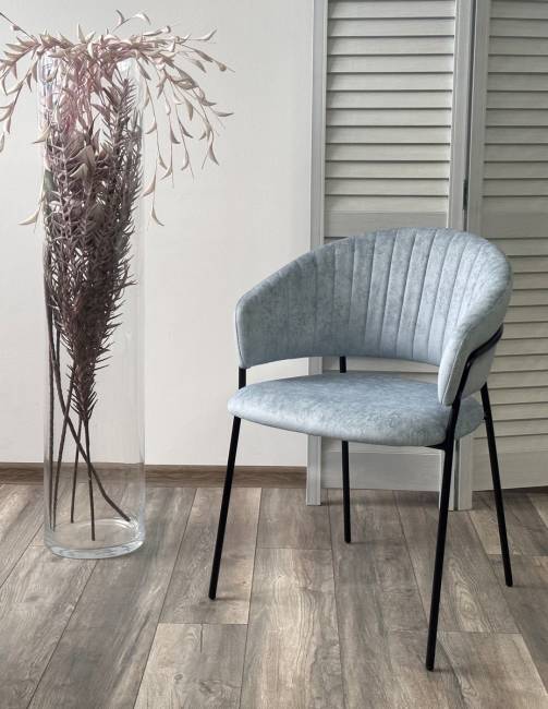 Стул ГЕММА, цвет RAIN 13 blue, велюр / черный каркас М-City Стул ГЕММА, цвет RAIN 13 blue, велюр / черный каркас М-City