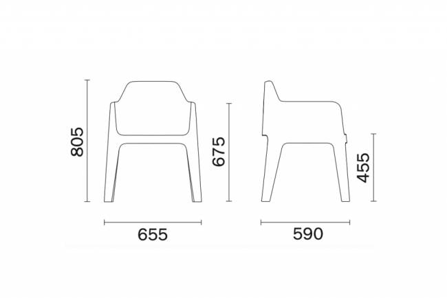 Кресло пластиковое Plus белый 655х590х805 мм Кресло пластиковое Plus белый 655х590х805 мм