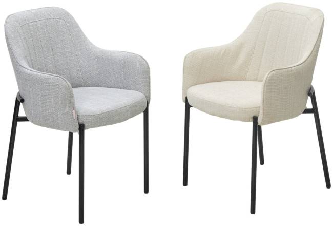 Стул WILSON Daly-02 светло-бежевый, ткань / черный каркас, ®DISAUR