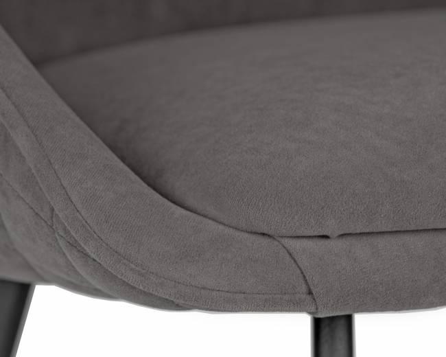 Стул обеденный DOBRIN STELLA, ЭМАЛЬ ЧЕРНЫЙ МУАР велюр Catania Chocolate