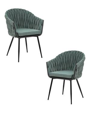 Набор 2 шт Стул обеденный DOBRIN MATILDA, зеленая ткань (LAR 275-23)