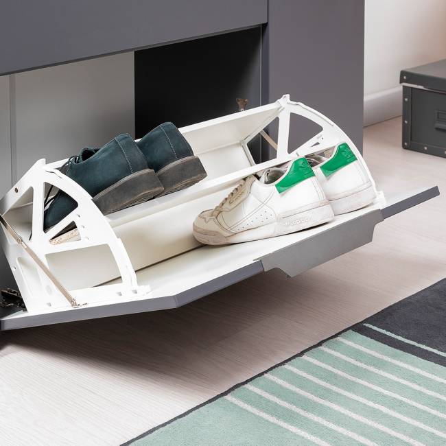 Набор мебели в маленькую прихожую Октава № 34 цвет серый графит/дуб крафт золотой