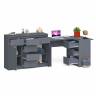 Комод-тумба МК1200.4 с компьютерным угловым столом МС-16 правым Мори цвет графит