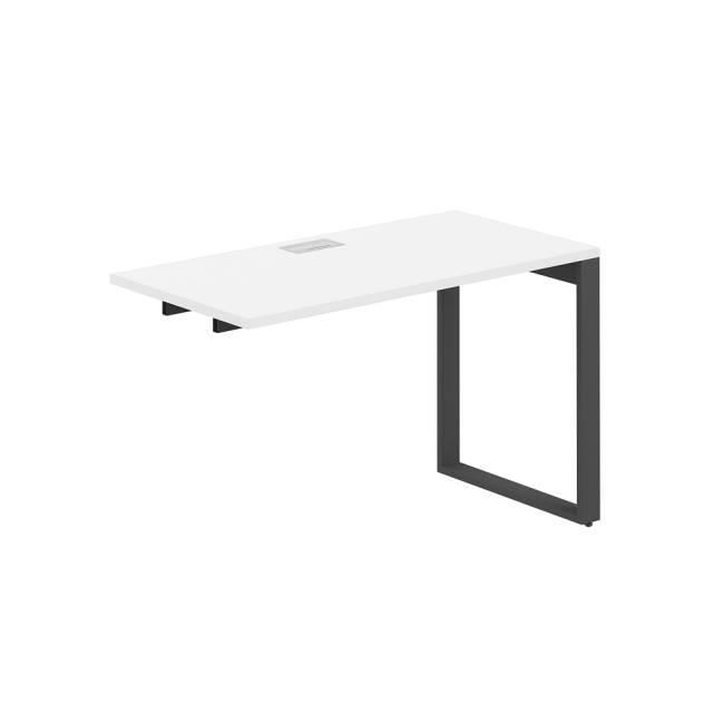 AG.181.WH.L.72.AN / Секция рабочей станции 1200х600х750 / профиль О-образный: 70х20 антрацит; лючок: серебро; столешница: белый