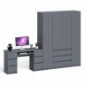 Стол компьютерный двухтумбовый со шкафом МШ1600.1 Мори цвет графит