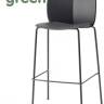 Стул пластиковый полубарный Mentha Go Green антрацит 490х520х1010 мм