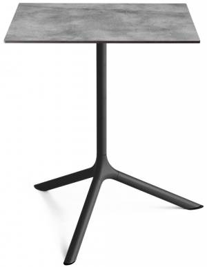 Стол ламинированный обеденный Tripe Maxi черный, цементный 700х700х740 мм