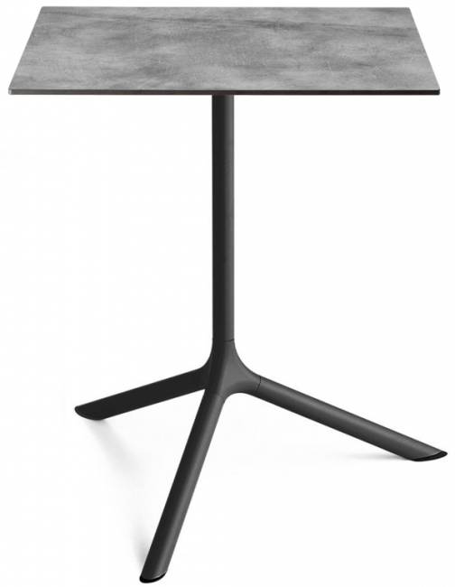 Стол ламинированный обеденный Tripe Maxi черный, цементный 700х700х740 мм