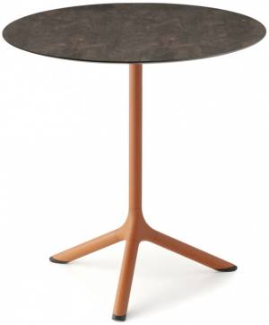 Стол ламинированный обеденный Tripe терракотовый, кортен Ø700х740 мм