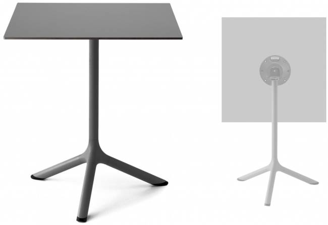 Стол ламинированный обеденный складной Tripe Folding антрацит, антрацит 600х600х740 мм