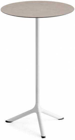 Стол ламинированный барный Tripe белый, тортора шпатель Ø600х1100 мм