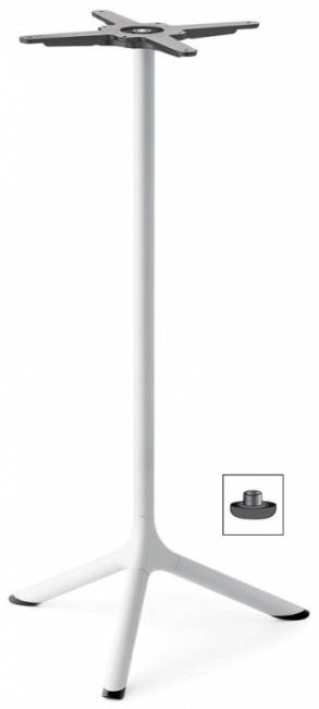 Стол ламинированный барный Tripe белый, тортора шпатель Ø600х1100 мм