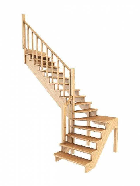 Деревянная лестница К-031м/4 Деревянная лестница К-031м/4