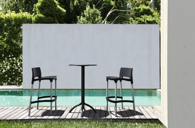 Стул пластиковый барный Gio 75 черный 390х450х960 мм Стул пластиковый барный Gio 75 черный 390х450х960 мм