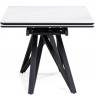 Керамический стол Вилсон 160(220)х89х75 белый мрамор snow white / черный