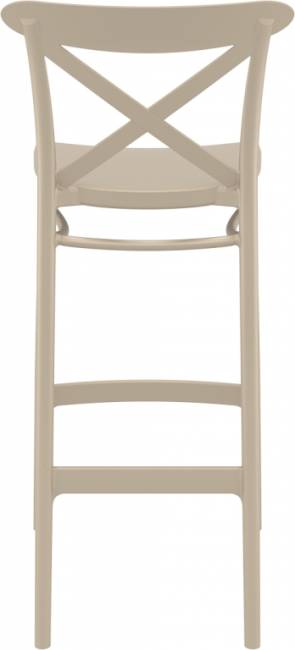 Стул пластиковый барный Cross Bar 75 бежевый 450х520х1060 мм