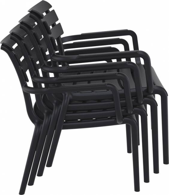 Кресло лаунж пластиковое Paris Lounge черный 680х700х760 мм