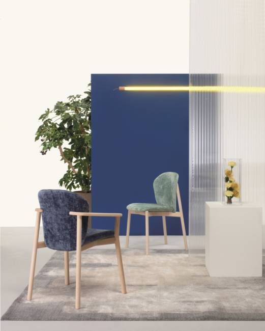 Стул деревянный с обивкой Natural Finn белый ясень, розовый 490х540х790 мм