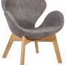 Кресло с обивкой Swan Wood Legs (Arne Jacobsen) A062 натуральный, серый 660х580х850 мм