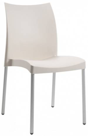 Стул пластиковый Marvel-S сатинированный алюминий, слоновая кость 470х540х840 мм