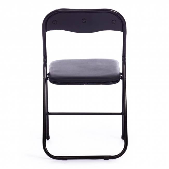 Стул FOLDER 2 (mod. 2009A) пластик/металл/эко кожа, 48 х 45 х 78 см, Black (Черный) / Black (Черный)