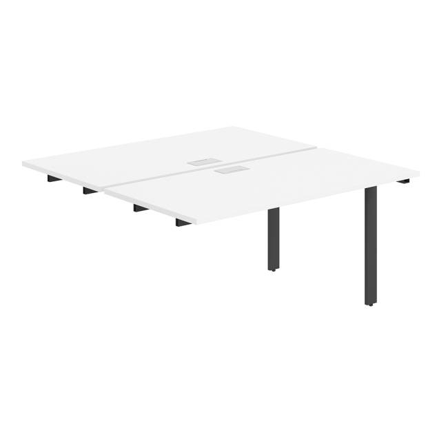 AG.122.WH.L.72.AN  / Секция рабочей станции 1400х1238х750  / профиль О-образный: 70х20 антрацит; лючок: серебро; столешница: белый