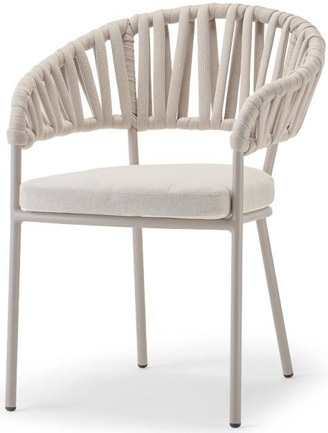 Кресло плетеное с подушкой Victory песочный, конопляный 640х630х800 мм