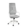 Кресло офисное / IQ / белый пластик / серая ткань