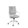 Кресло офисное / IQ / белый пластик / серая ткань