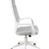 Кресло офисное / IQ / белый пластик / серая ткань