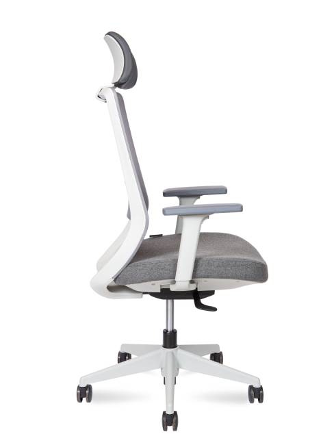 Кресло офисное / Моно грэй / Mono grey / серый пластик / серая ткань / серая сетка