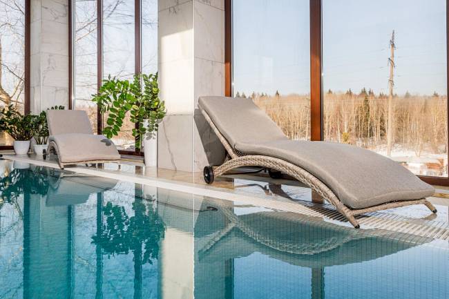 Шезлонги AGATA бежевые с матрасами