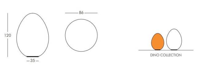 Светильник пластиковый Яйцо Dino Lighting IN белый Ø860х1200 мм