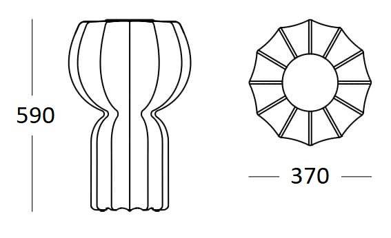 Светильник пластиковый настольный Pupa Lighting LED Ø370х590 мм