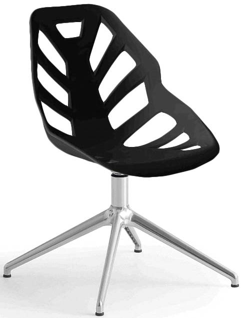 Стул офисный пластиковый Ninja L черный 700х700х840 мм