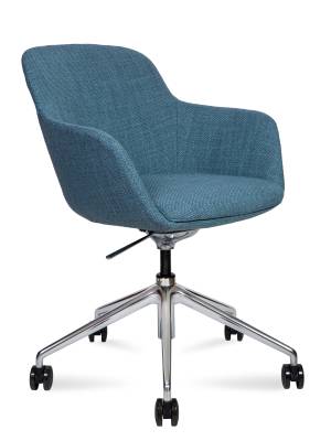 Кресло офисное / Корфу / Corfu  / ткань бирюзовый /алюминиевая база