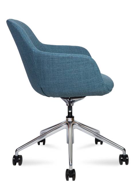 Кресло офисное / Корфу / Corfu  / ткань бирюзовый /алюминиевая база