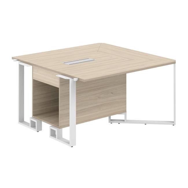 SP.0113.AR.AR.WH / Модуль боковой 1200х1200х750 / столешница:акация равелло, подстолье:акация равелло, металлокаркас:белый, лючок:серый